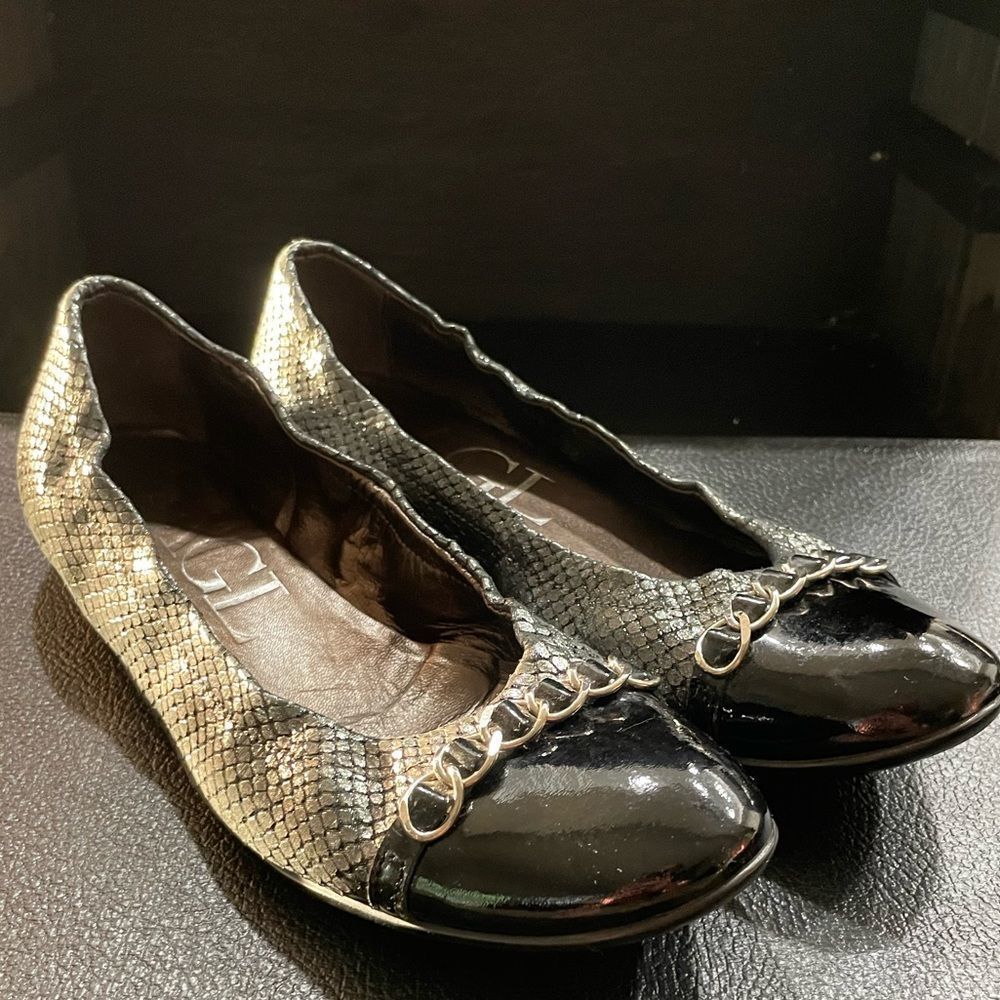 AGL ATTILIO GUISTI LEOMBRUNI Forest Green Ballet Flats 38 EU 8  US ITALY made
